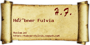 Hübner Fulvia névjegykártya